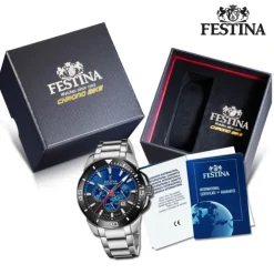 Festina Herrenuhr Edelstahl silber Festina Chrono bike Armbanduhr UF20641/C