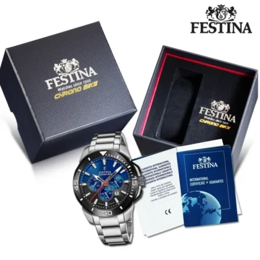 Festina Herrenuhr Edelstahl silber Festina Chrono bike Armbanduhr UF20641/C