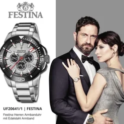 Festina Herrenuhr Edelstahl silber Festina Chrono Bike Armbanduhr UF20641/1