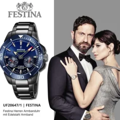 Festina Herrenuhr Edelstahl schwarz Festina Chrono Bike Armbanduhr UF20647/1