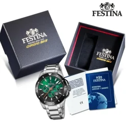 Festina Herrenuhr Edelstahl silber Festina Chrono Bike Armabnduhr UF20641/B