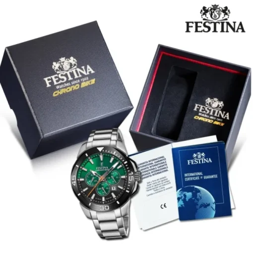 Festina Herrenuhr Edelstahl silber Festina Chrono Bike Armabnduhr UF20641/B