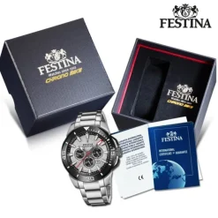 Festina Herrenuhr Edelstahl silber Festina Chrono Bike Armbanduhr UF20641/1