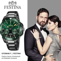 Festina Herrenuhr Edelstahl schwarz Festina Chrono Bike Armbanduhr UF20646/1