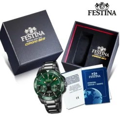 Festina Herrenuhr Edelstahl schwarz Festina Chrono Bike Armbanduhr UF20646/1