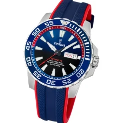 Festina Herrenuhr Kautschuk blau rot Festina The Originals Armbanduhr UF20662/1