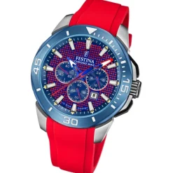 Festina Herrenuhr Kautschuk rot Festina Chrono Bike Armbanduhr UF20642/2