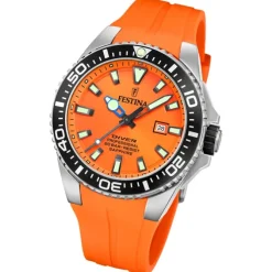 Festina Herrenuhr Kautschuk orange Festina The Originals Armbanduhr UF20664/4