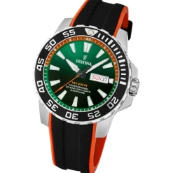 Festina Herrenuhr Kautschuk schwarz orange The Originals Armbanduhr UF20662/2