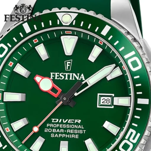 Festina Herrenuhr Kautschuk grün Festina The Originals Armbanduhr UF20664/2