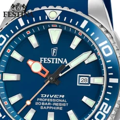 Festina Herrenuhr Kautschuk blau Festina The Originals Armbanduhr UF20664/1