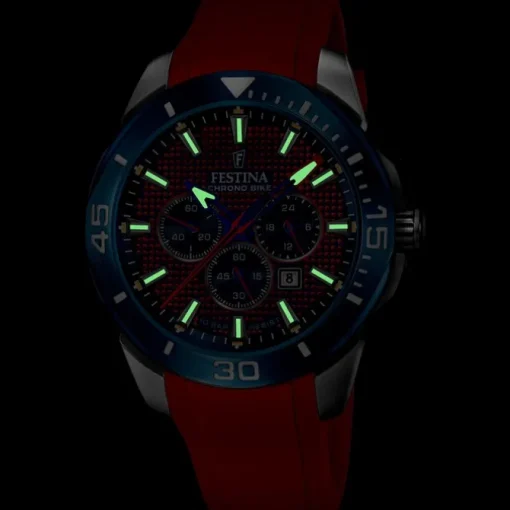 Festina Herrenuhr Kautschuk rot Festina Chrono Bike Armbanduhr UF20642/2