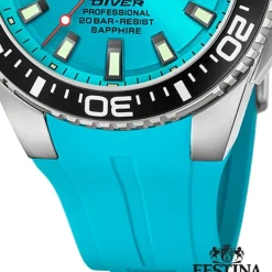 Festina Herrenuhr Kautschuk türkis Festina The Originals Armbanduhr UF20664/5