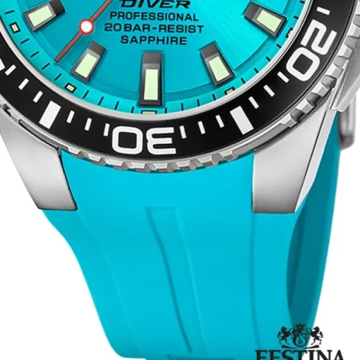 Festina Herrenuhr Kautschuk türkis Festina The Originals Armbanduhr UF20664/5