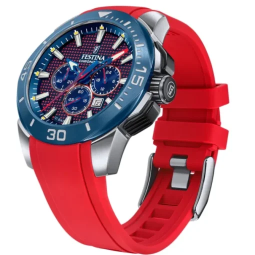 Festina Herrenuhr Kautschuk rot Festina Chrono Bike Armbanduhr UF20642/2