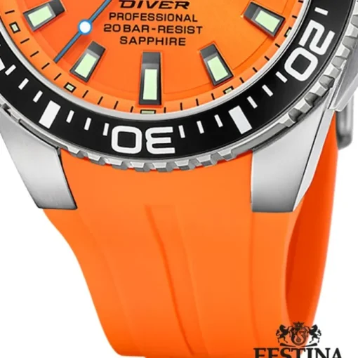 Festina Herrenuhr Kautschuk orange Festina The Originals Armbanduhr UF20664/4