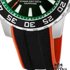 Festina Herrenuhr Kautschuk schwarz orange The Originals Armbanduhr UF20662/2