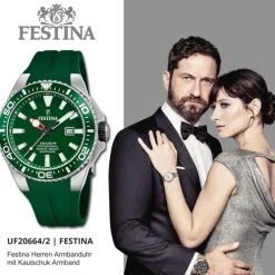 Festina Herrenuhr Kautschuk grün Festina The Originals Armbanduhr UF20664/2