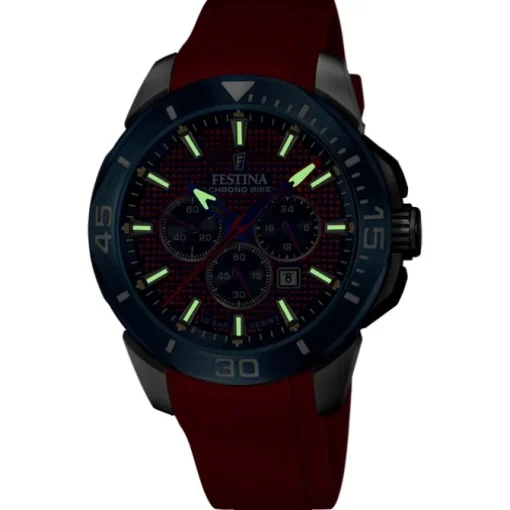 Festina Herrenuhr Kautschuk rot Festina Chrono Bike Armbanduhr UF20642/2
