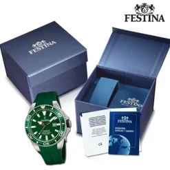 Festina Herrenuhr Kautschuk grün Festina The Originals Armbanduhr UF20664/2