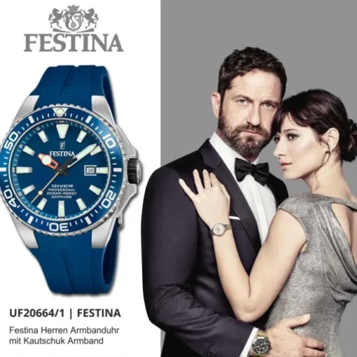 Festina Herrenuhr Kautschuk blau Festina The Originals Armbanduhr UF20664/1