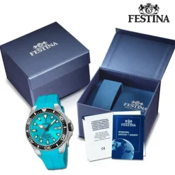 Festina Herrenuhr Kautschuk türkis Festina The Originals Armbanduhr UF20664/5