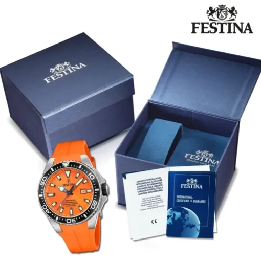 Festina Herrenuhr Kautschuk orange Festina The Originals Armbanduhr UF20664/4