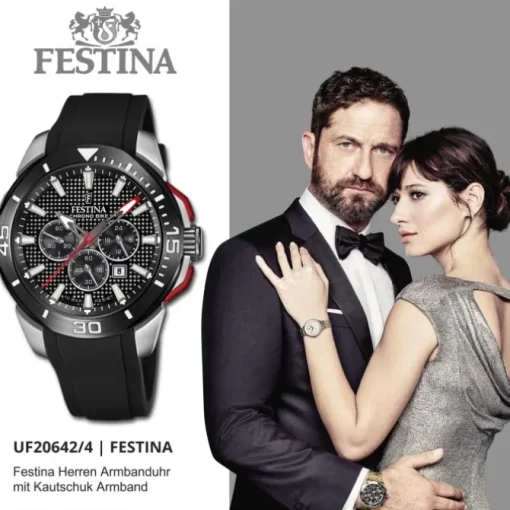 Festina Herrenuhr Kautschuk schwarz Festina Chrono Bike Armbanduhr UF20642/4