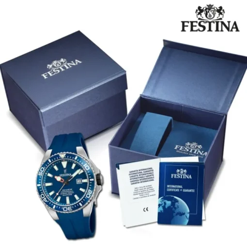 Festina Herrenuhr Kautschuk blau Festina The Originals Armbanduhr UF20664/1