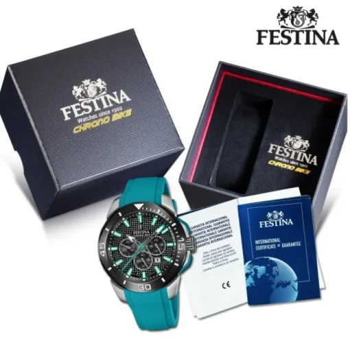 Festina Herrenuhr Kautschuk grün Festina Chrono Bike Armbanduhr UF20642/3