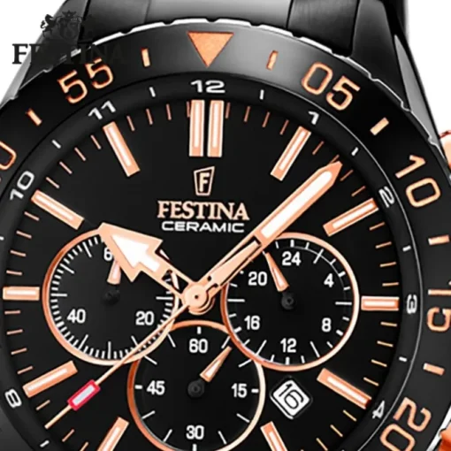 Festina Herrenuhr Keramik F20577/1 Armbanduhr Edelstahl blau UF20577/1