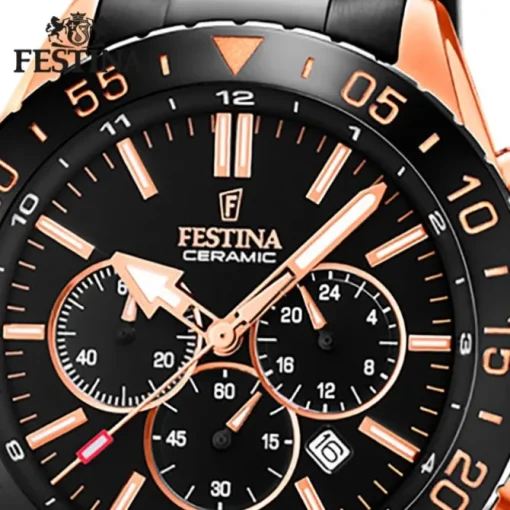 Festina Herrenuhr Keramik F20578/1 Armbanduhr Edelstahl schwarz UF20578/1