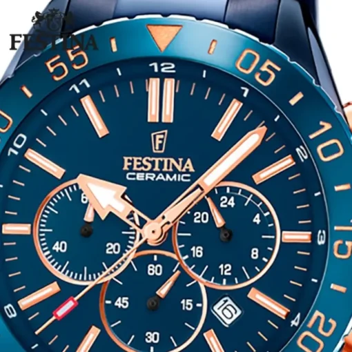 Festina Herrenuhr Keramik F20576/1 Armbanduhr Edelstahl schwarz UF20576/1