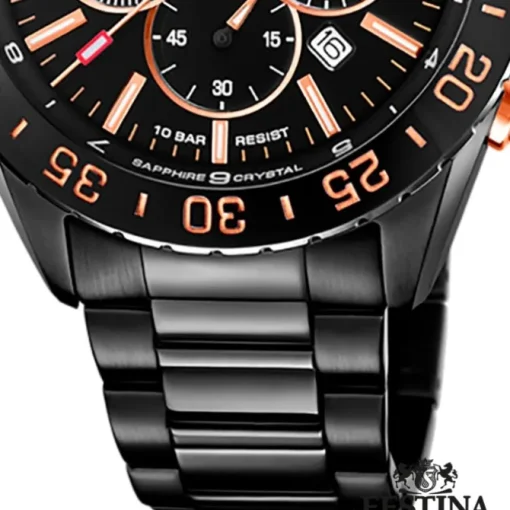 Festina Herrenuhr Keramik F20577/1 Armbanduhr Edelstahl blau UF20577/1