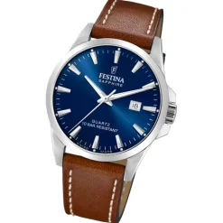 Festina Herrenuhr Leder braun Festina Swiss Made Armbanduhr UF20025/3