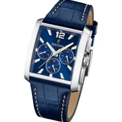 Festina Herrenuhr Leder blau Festina Timeless Chronograph Armbanduhr UF20636/2