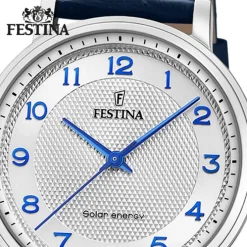 Festina Herrenuhr Leder blau Festina Solar Energy Solaruhr UF20660/1