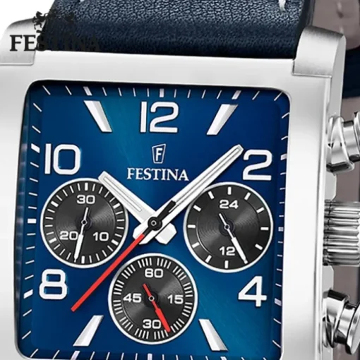 Festina Herrenuhr Leder blau Festina Timeless Chronograph Armbanduhr UF20653/1