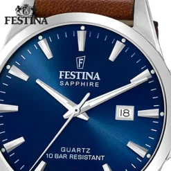Festina Herrenuhr Leder braun Festina Swiss Made Armbanduhr UF20025/3