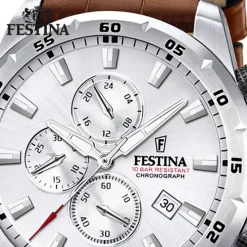 Festina Herrenuhr Leder braun Festina Timeless Chronograph Armbanduhr UF20692/1