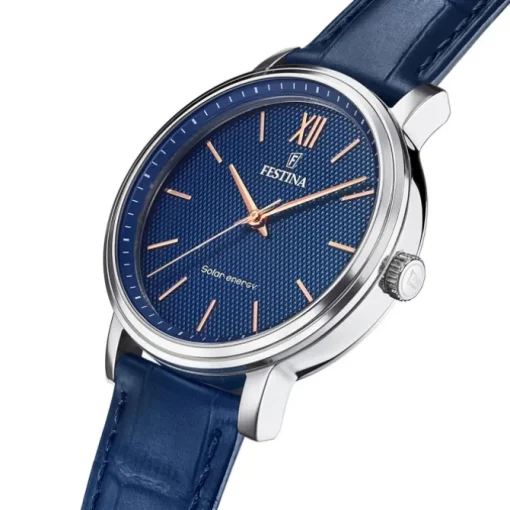 Festina Herrenuhr Leder blau Festina Solar Energy Solaruhr UF20660/4