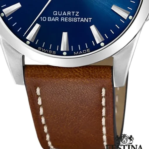 Festina Herrenuhr Leder braun Festina Swiss Made Armbanduhr UF20025/3