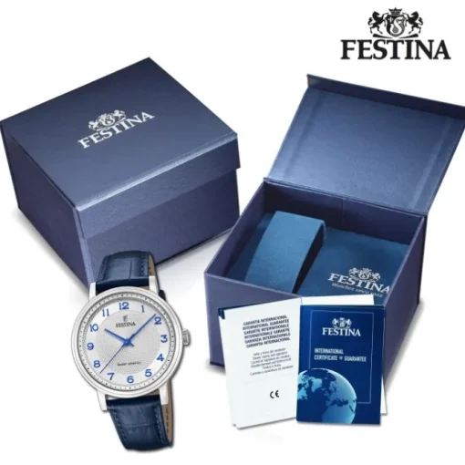 Festina Herrenuhr Leder blau Festina Solar Energy Solaruhr UF20660/1
