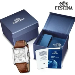 Festina Herrenuhr Leder braun Festina Timeless Chronograph Armbanduhr UF20636/1