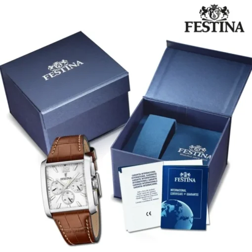 Festina Herrenuhr Leder braun Festina Timeless Chronograph Armbanduhr UF20636/1