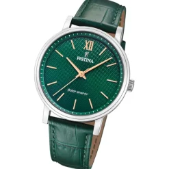 Festina Herrenuhr Leder grün Festina Solar Energy Solaruhr UF20660/5