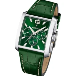Festina Herrenuhr Leder grün Festina Timeless Chronograph Armbanduhr UF20636/3