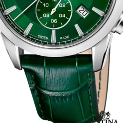 Festina Herrenuhr Leder grün Festina Swiss made Armbanduhr UF20041/3