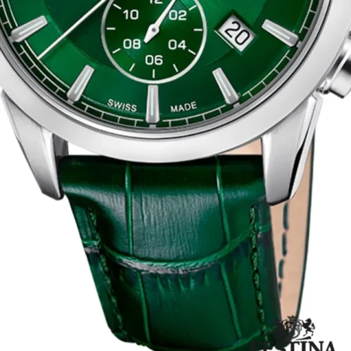Festina Herrenuhr Leder grün Festina Swiss made Armbanduhr UF20041/3