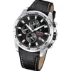 Festina Herrenuhr Leder schwarz Festina Chronograph Armbanduhr UF20692/4